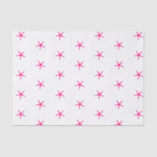 Papier Mousseline Motifs d'étoiles de mer Rose Blanc Plage Nautique 