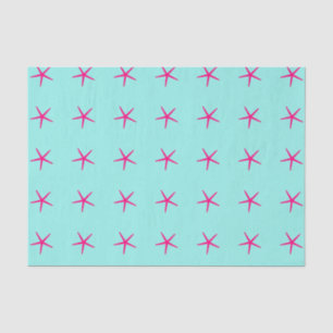 Papier Mousseline Motifs d'étoiles de mer Rose Bleu sarcelle Anniver