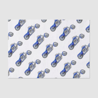 Papier Mousseline Moto 1 - Bleu