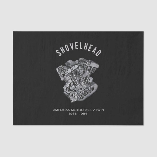 Papier Mousseline Motocyclette HD Vtwin Shovelhead Engine Dessin Vél (Recto)