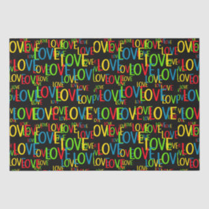 Papier Mousseline Mots Colorés D'amour