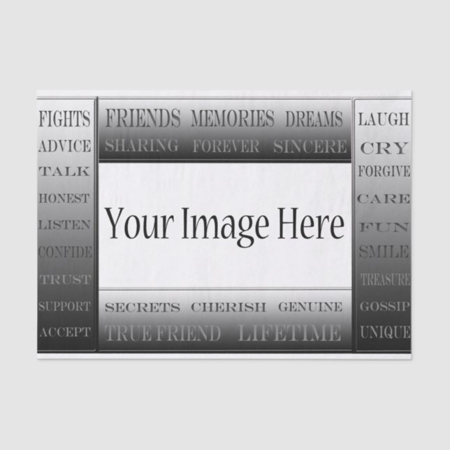 Papier Mousseline Mots De Frame D'Amitié-Image Par ShirleyTaylor (Recto)