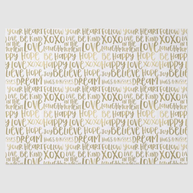 Papier Mousseline Mots Gold Inspiration (Recto)