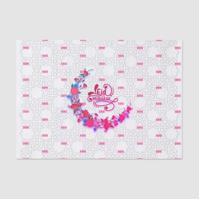 Papier Mousseline Moubarak des fleurs roses (Recto)
