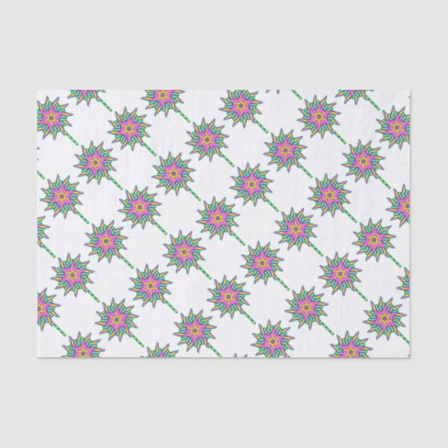 Papier Mousseline Moulin à vent rose (Recto)