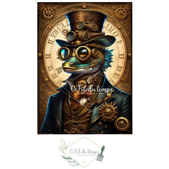 Papier Mousseline Mousseline Cute Fish Steampunk Hat Tissue paper (Créateur téléchargé)