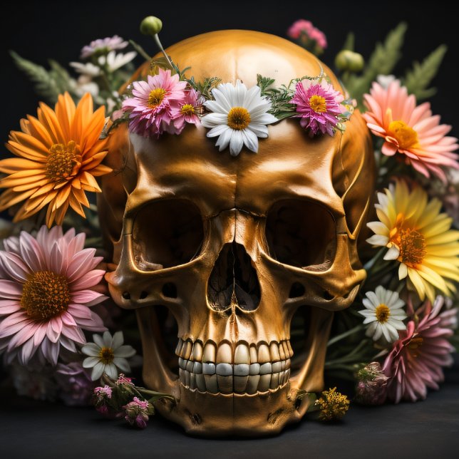 Papier Mousseline Mousseline Floral skull v7 Steampunk tissue paper (Créateur téléchargé)