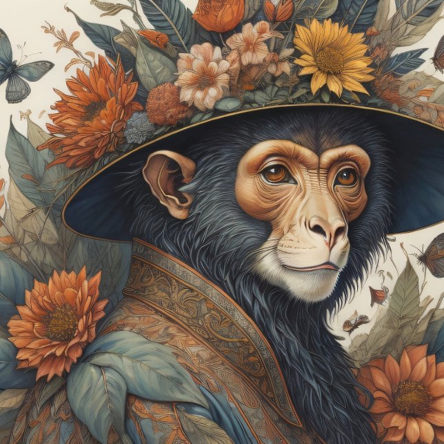 Papier Mousseline Mousseline Flower Hat Monkey chimp v5 Tissue paper (Créateur téléchargé)