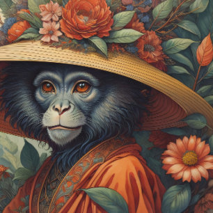 Papier Mousseline Mousseline Flower Hat Monkey chimp v6 Tissue paper