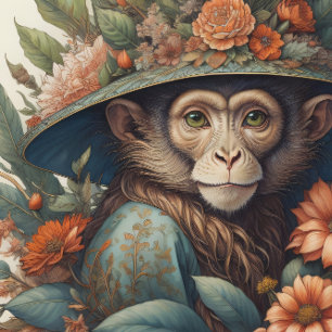 Papier Mousseline Mousseline Flower Hat Monkey chimp v9 Tissue paper