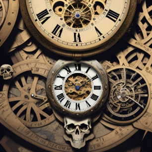 Papier Mousseline Mousseline Steampunk watches skulls Tissue paper