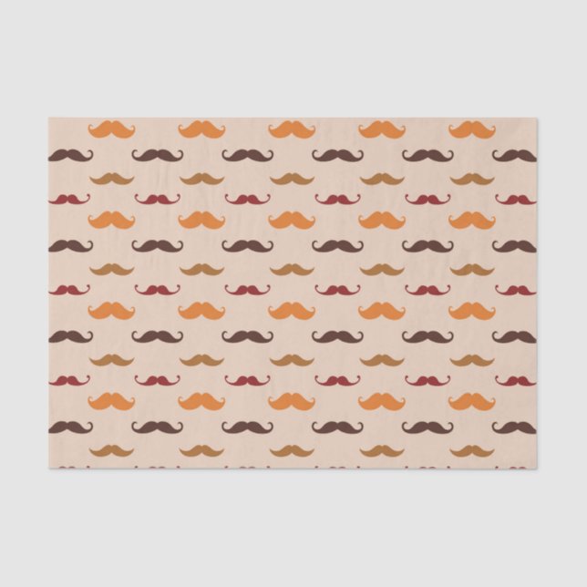 Papier Mousseline Moustaches colorées (Recto)