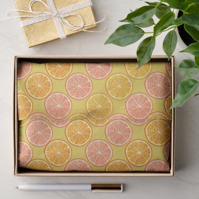 Papier Mousseline Moutarde d'été orange (Cadeau)