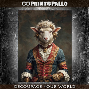Papier Mousseline Mouton noble de la Renaissance en tenue royale