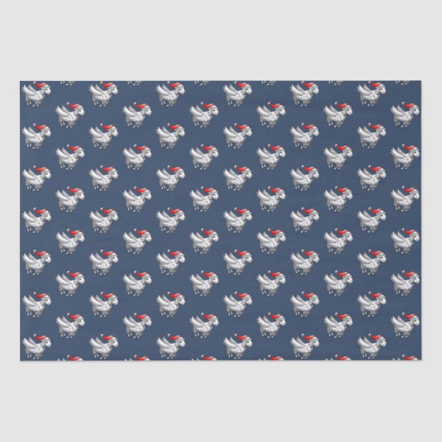 Papier Mousseline Moutons de Noël (Recto)