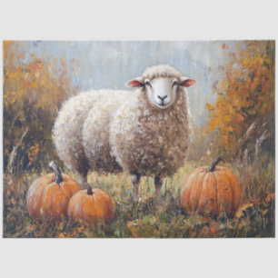 Papier Mousseline Moutons et peinture Citrouille Découpage