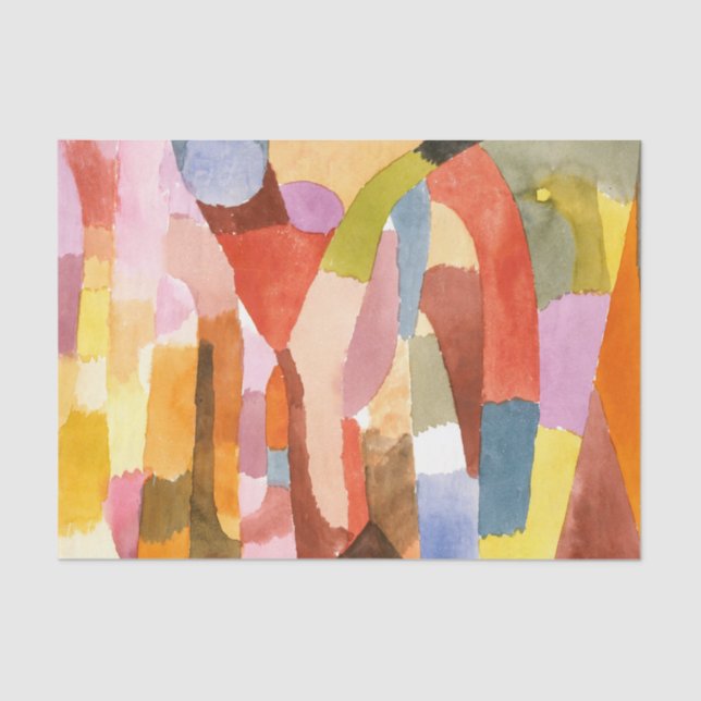 Papier Mousseline Mouvement des chambres voûtées, Paul Klee (Recto)