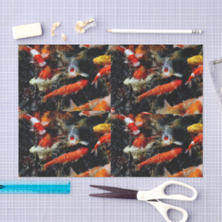 Papier Mousseline Multi Colored Koi Fish Pond Tissue Paper