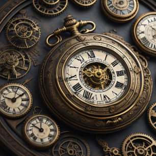 Papier Mousseline Multiple Clocks and pocket watches v4 Tissue paper