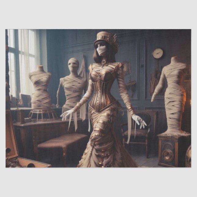 Papier Mousseline Mummy Queen Steampunk Découpage gothique victorien (Recto)