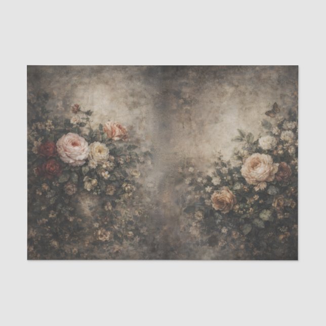 Papier Mousseline Murmur de roses anciennes (Recto)