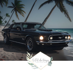 Papier Mousseline Muscle Car - Mustang- Plage avant de découpage