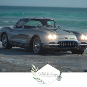 Papier Mousseline Muscle Car on the Beach Découpage Paper