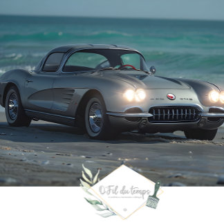 Papier Mousseline Muscle Car on the Beach Découpage Paper