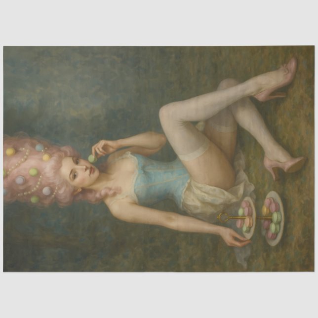 Papier Mousseline Muse des Confections Douces – Macaron Rococo Decou (Recto)