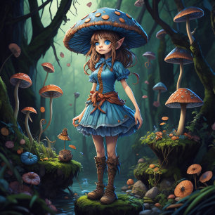 Papier Mousseline Mushroom Gypsy woman v4 tissue paper