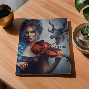 Papier Mousseline Musicien du zodiaque Taureau Violon Découpage 