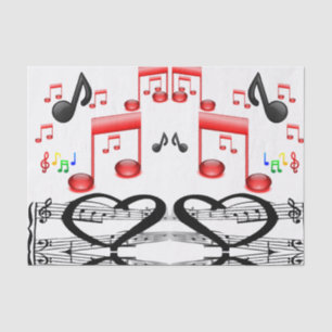 Papier Mousseline Musiciens de papier de tissu décoratif musique