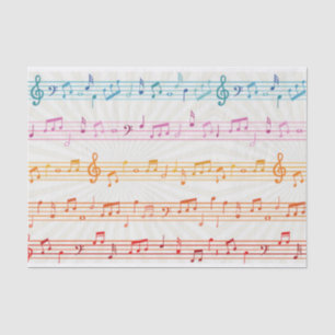 Papier Mousseline Musique colorée note musicienne Motif