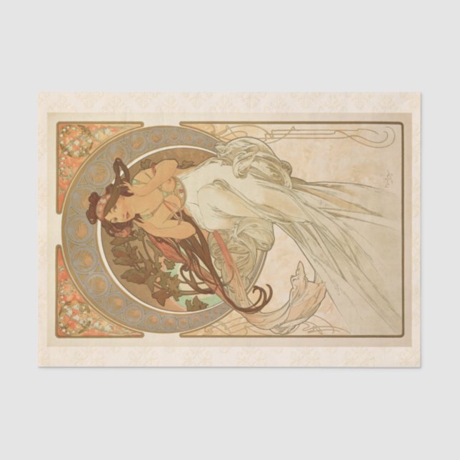Papier Mousseline Musique d'Alphonse Mucha, Decoupage (Recto)