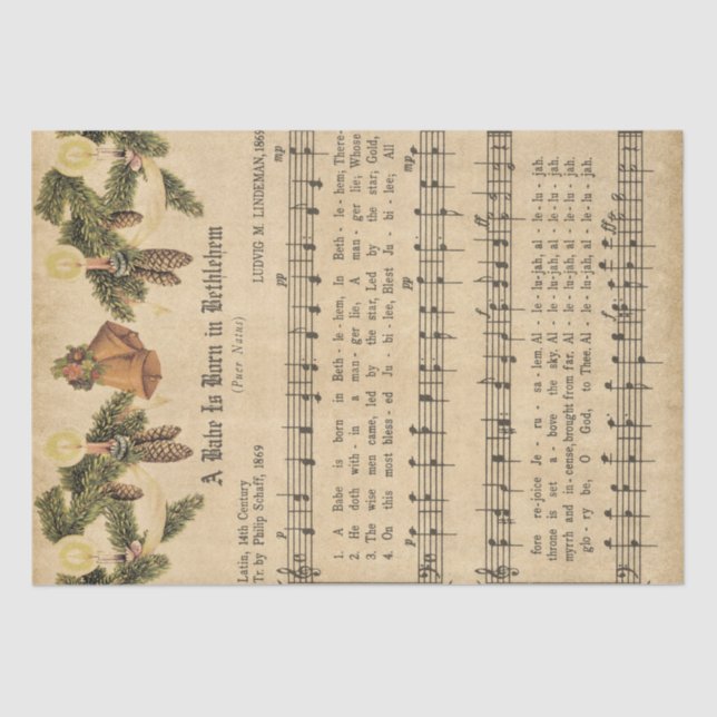 Papier Mousseline Musique de Noël (Recto)
