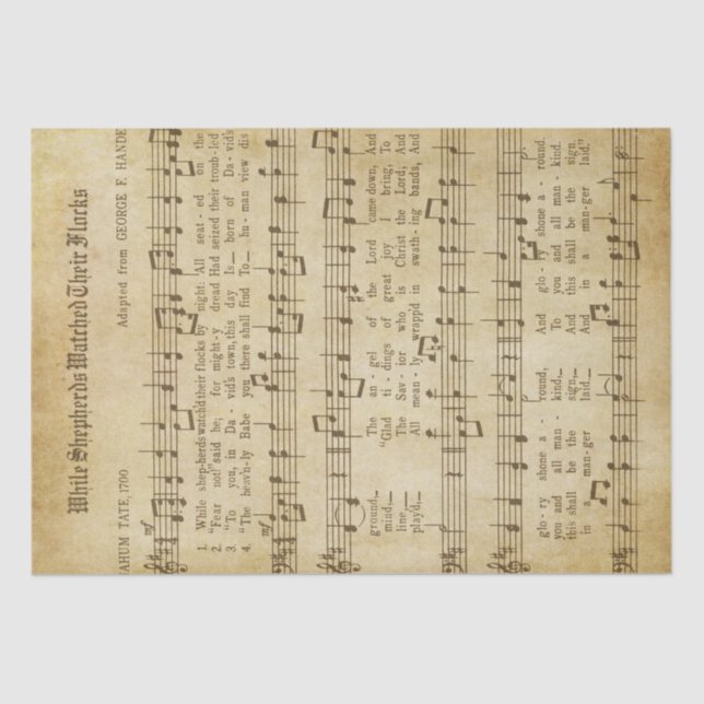 Papier Mousseline Musique de Noël (Recto)