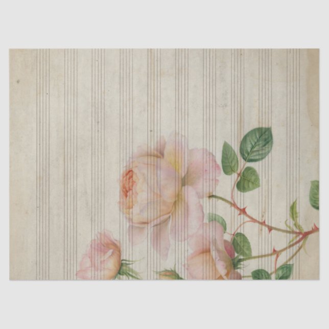 Papier Mousseline Musique et Rose Series Design 15 (Recto)