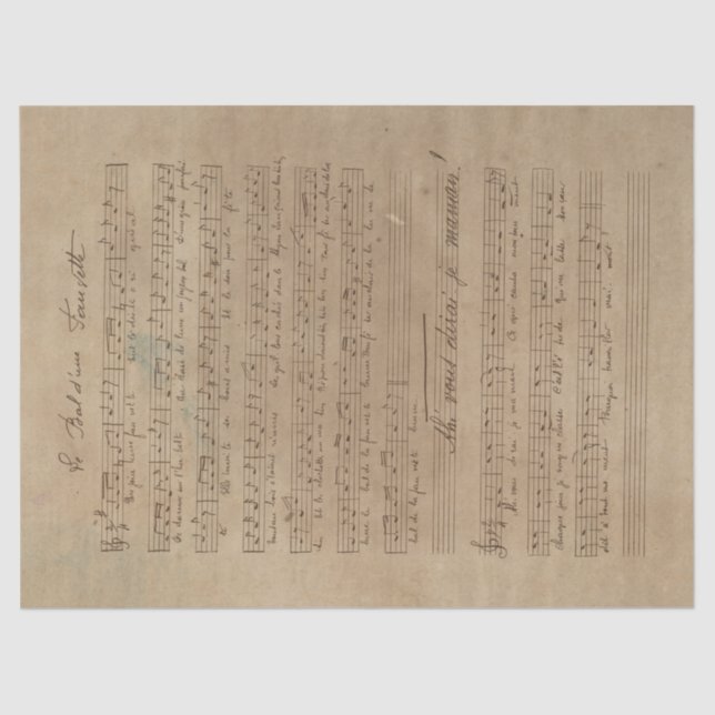 Papier Mousseline Musique et Rose Series Design 3 (Recto)