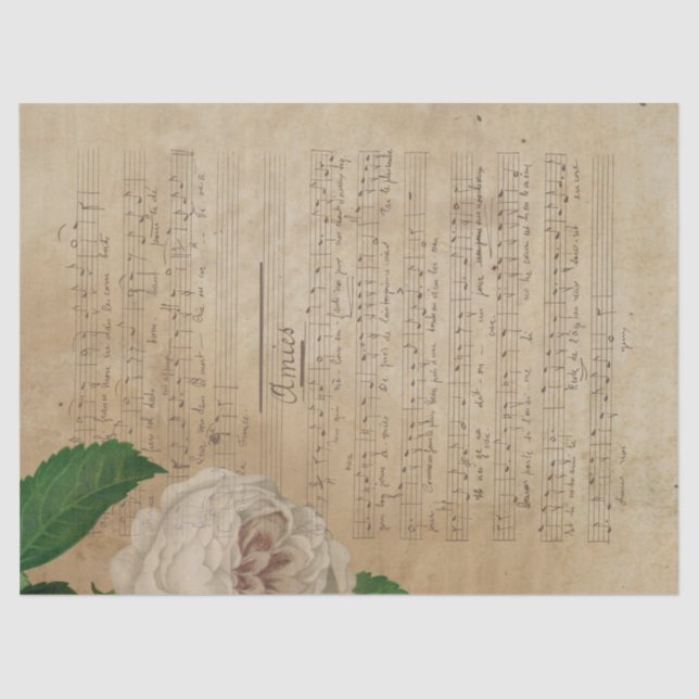 Papier Mousseline Musique et Rose Series Design 4 (Recto)