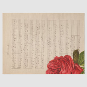 Papier Mousseline Musique et séries Roses Design 1
