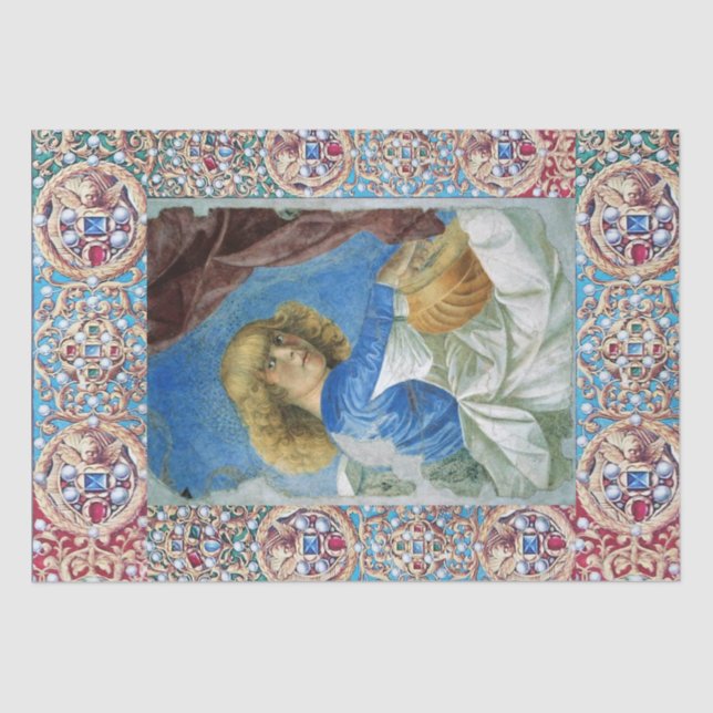 PAPIER MOUSSELINE MUSIQUE FABRIQUANT ANGE DE NOËL, BIJOUX PRÉCIEUX,  (Recto)