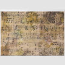 Musique Floral Decoupage Tissu Papier Eco-Dye