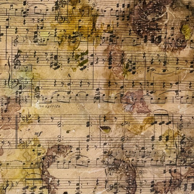 Papier Mousseline Musique Floral Grunge Decoupage Botanique (Créateur téléchargé)