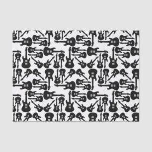 Papier Mousseline Musique Motif de guitare électrique sur mesure