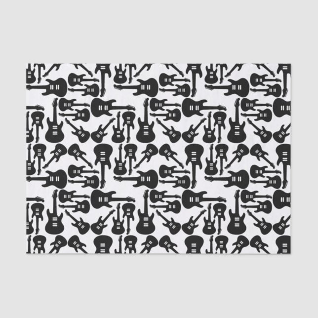 Papier Mousseline Musique Motif de guitare électrique sur mesure (Recto)