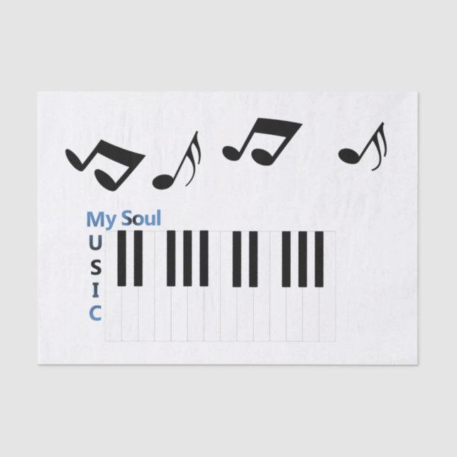 Papier Mousseline Musique Musique Piano Key Music Note (Recto)