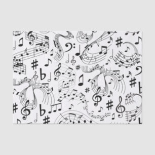 Papier Mousseline Musique, notes musicales