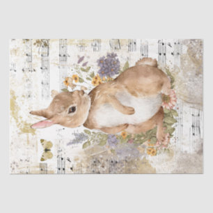 Papier Mousseline Musique papillon Fleur de lapin Gold Découpage Idé