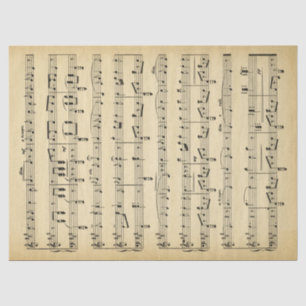 Papier Mousseline Musique Thème Antique Feuille Musique papier de ti