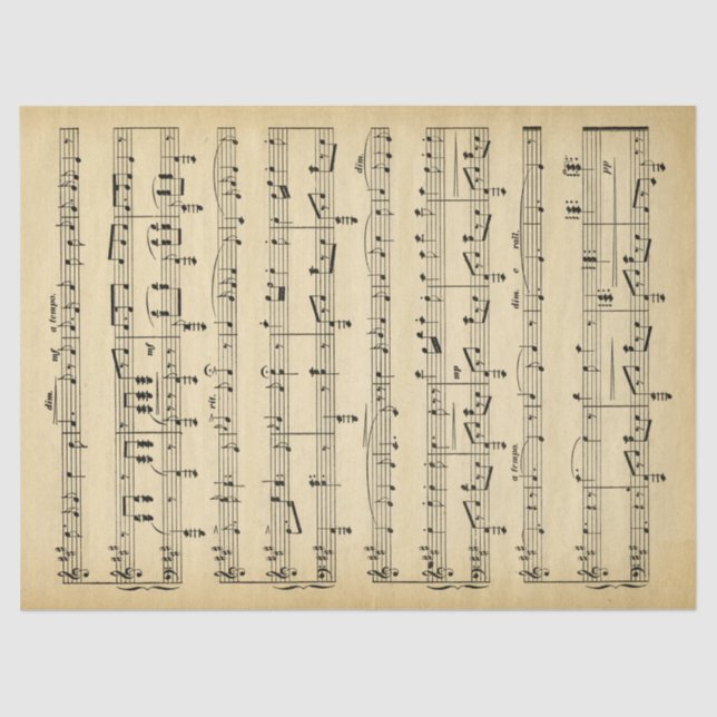 Papier Mousseline Musique Thème Antique Feuille Musique papier de ti (Recto)